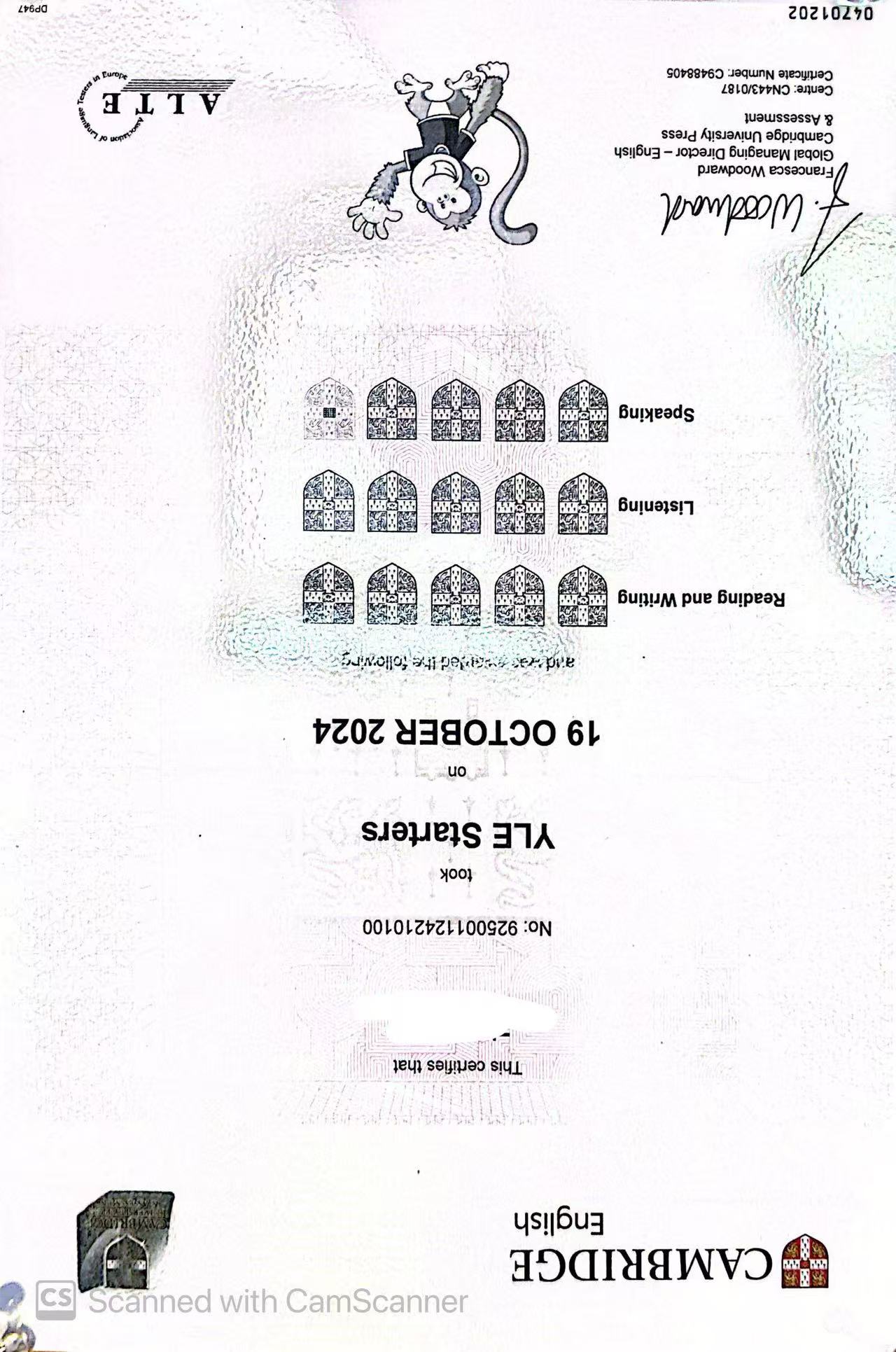 Cambridge Certificate