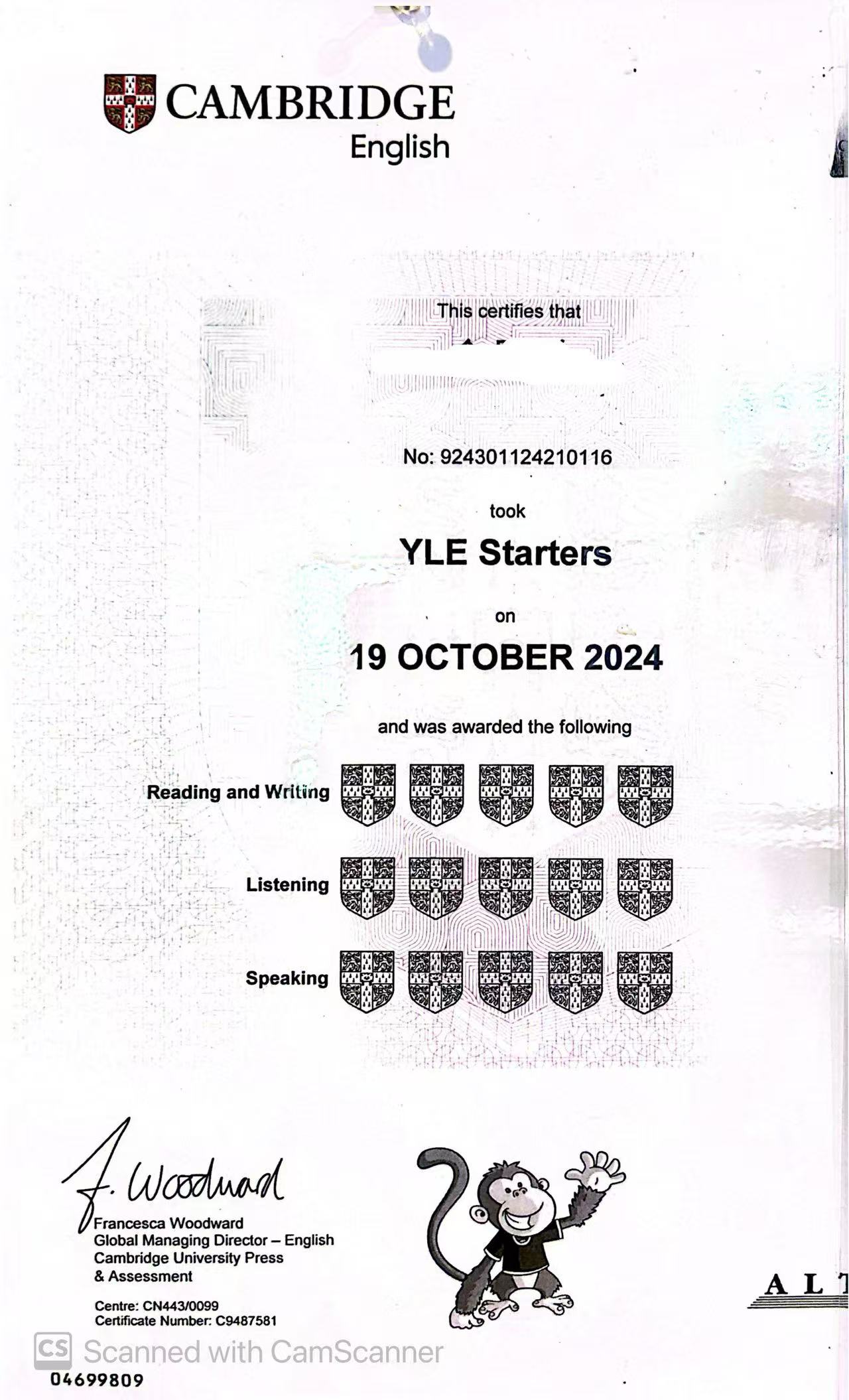 Cambridge Certificate