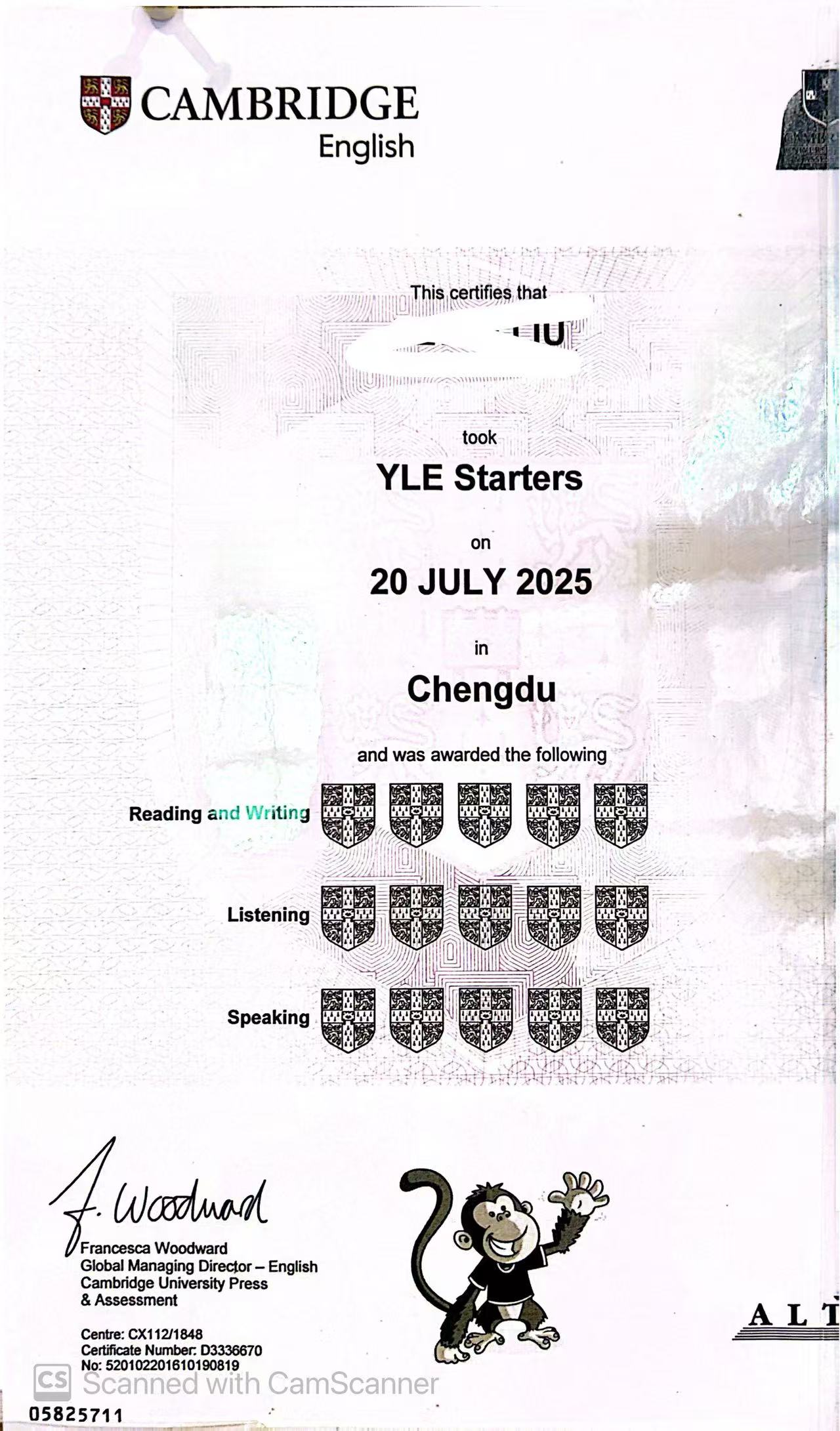 Cambridge Certificate