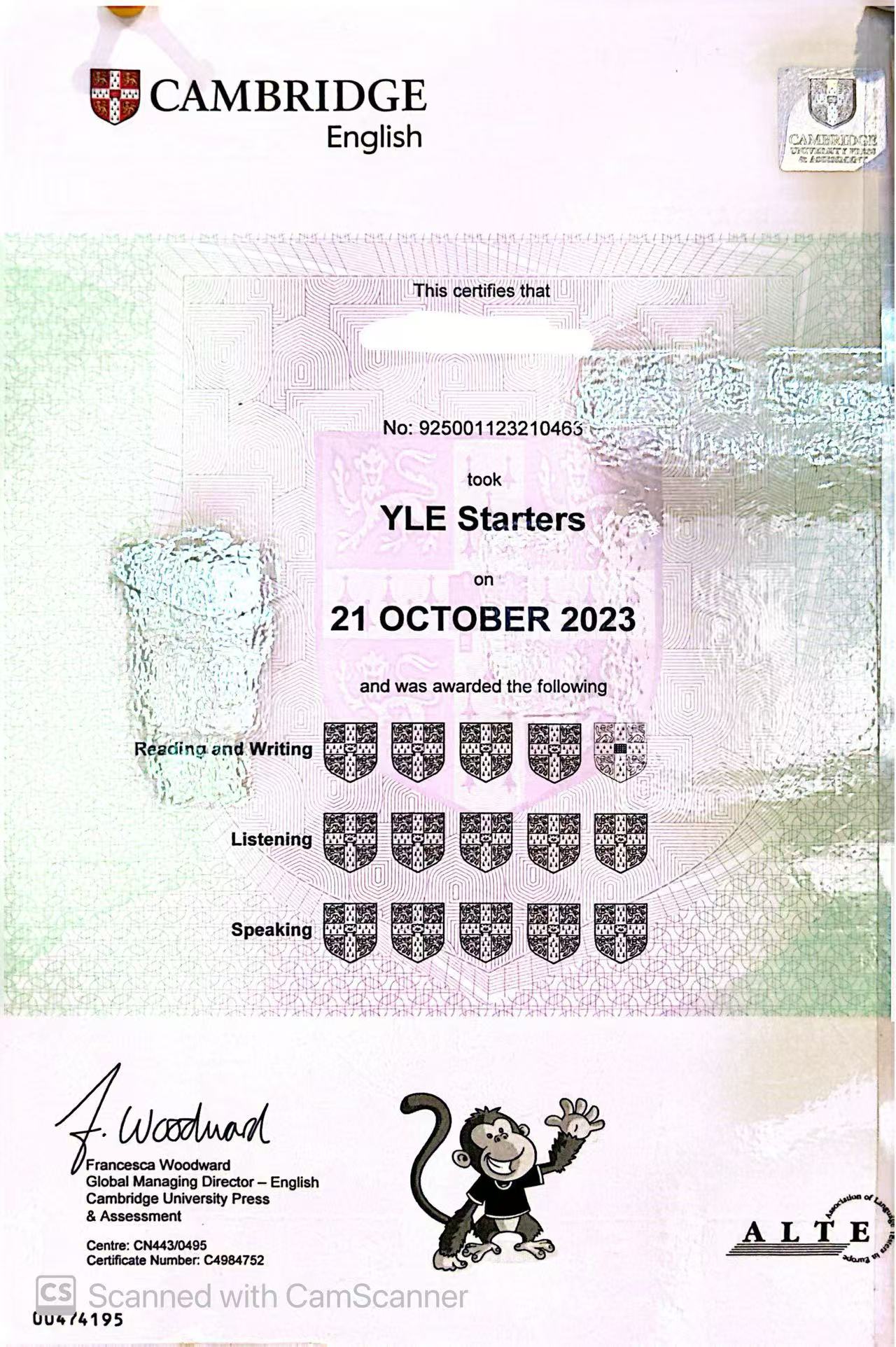 Cambridge Certificate