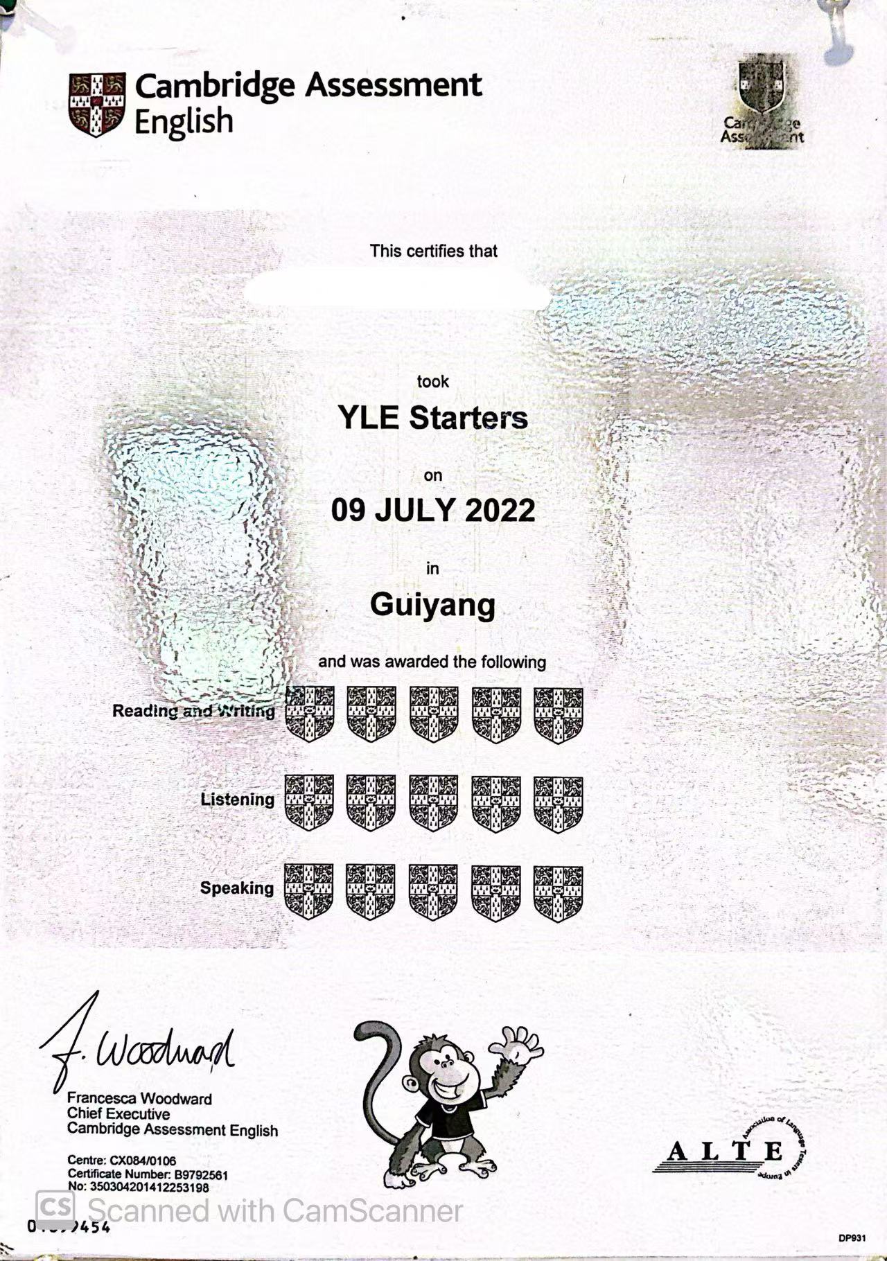 Cambridge Certificate