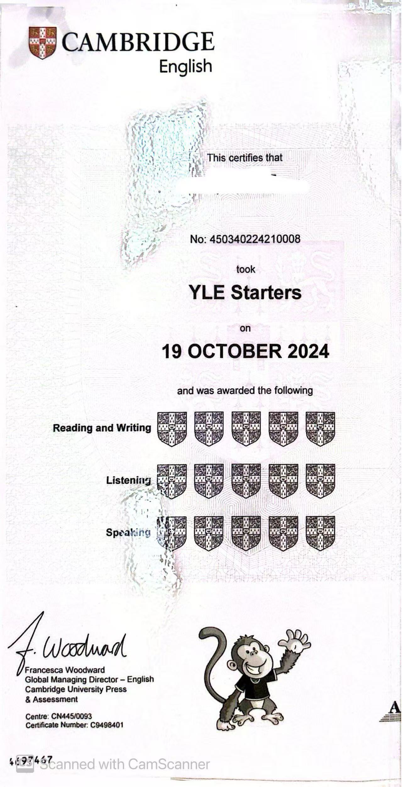 Cambridge Certificate