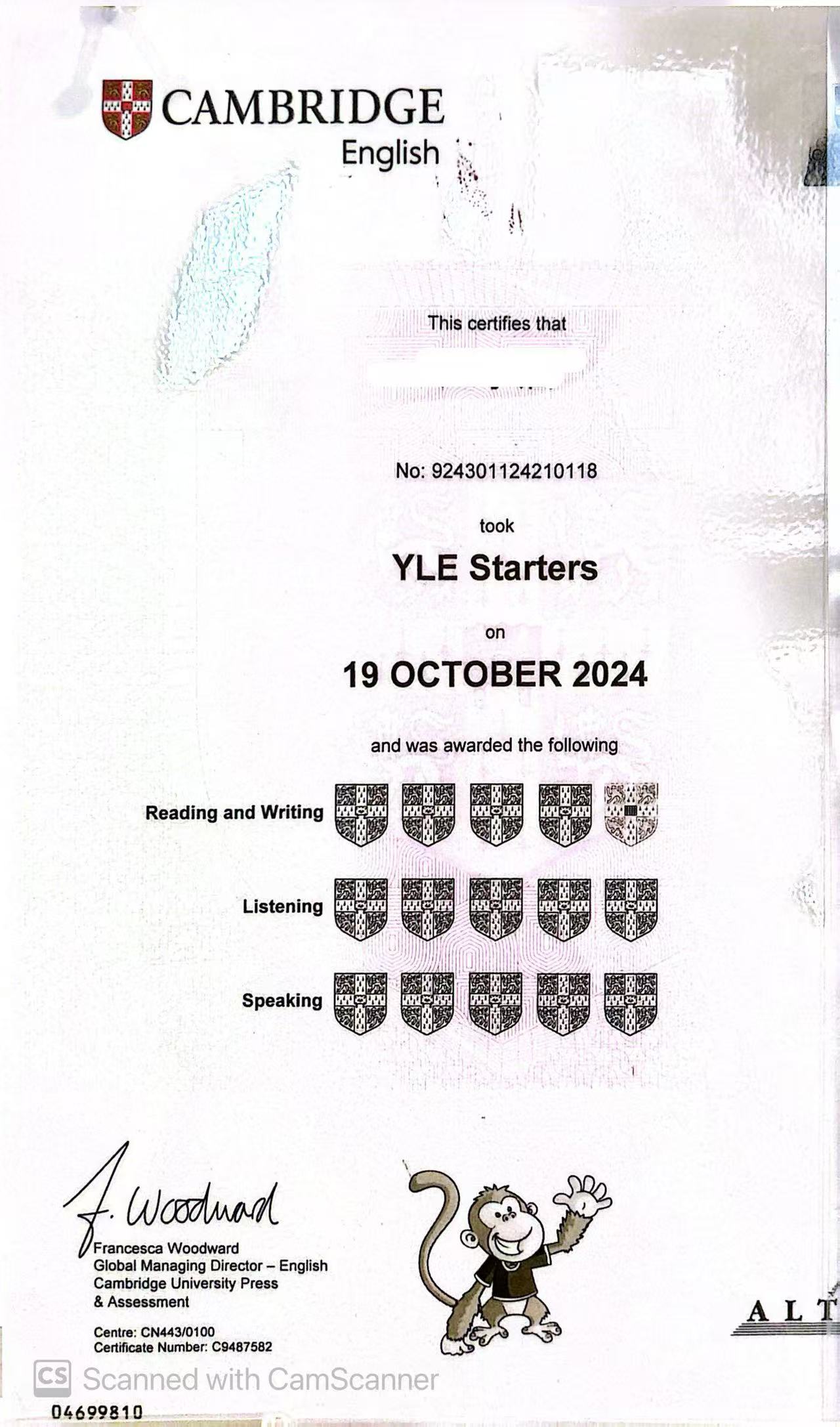 Cambridge Certificate