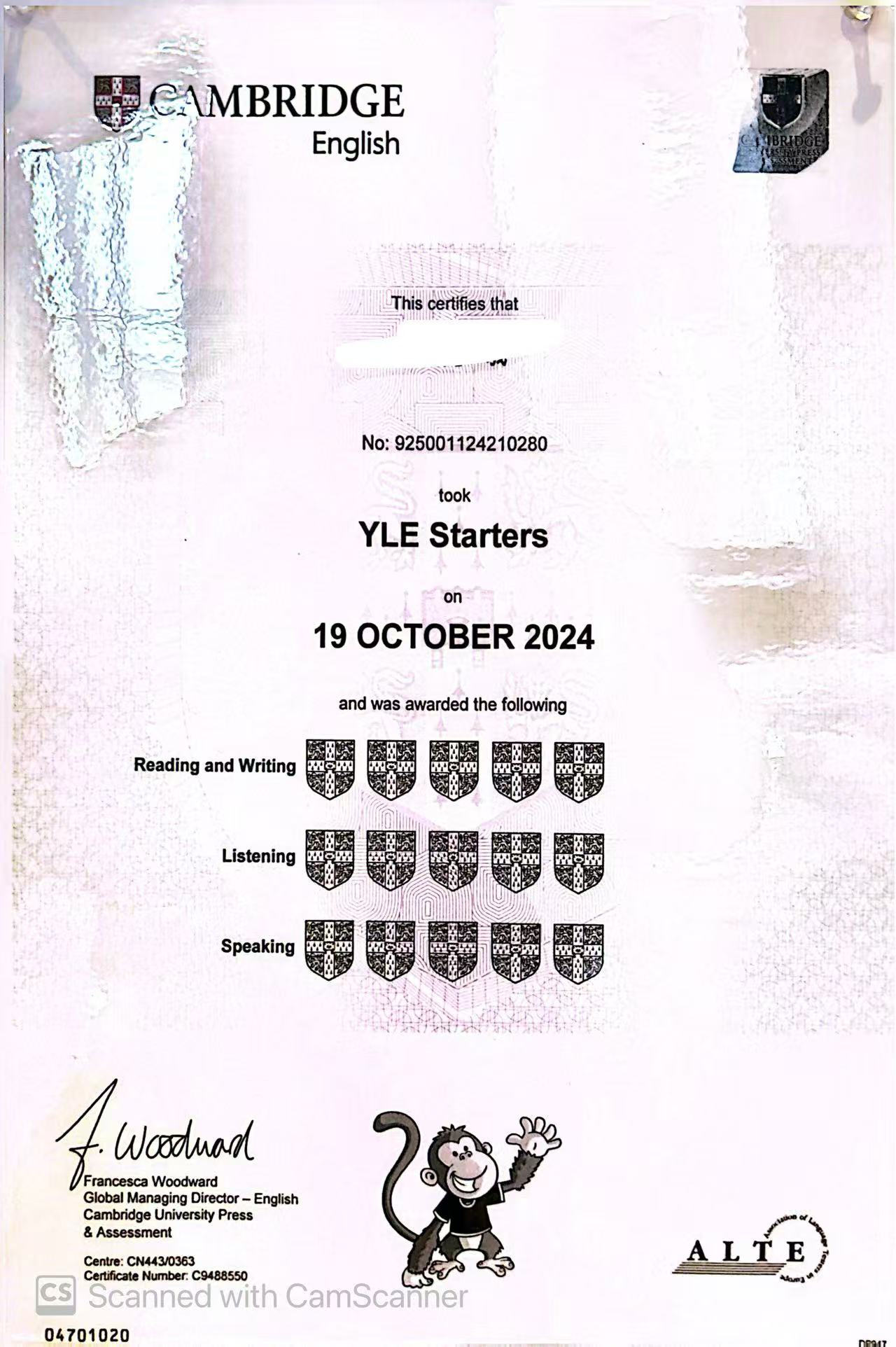 Cambridge Certificate