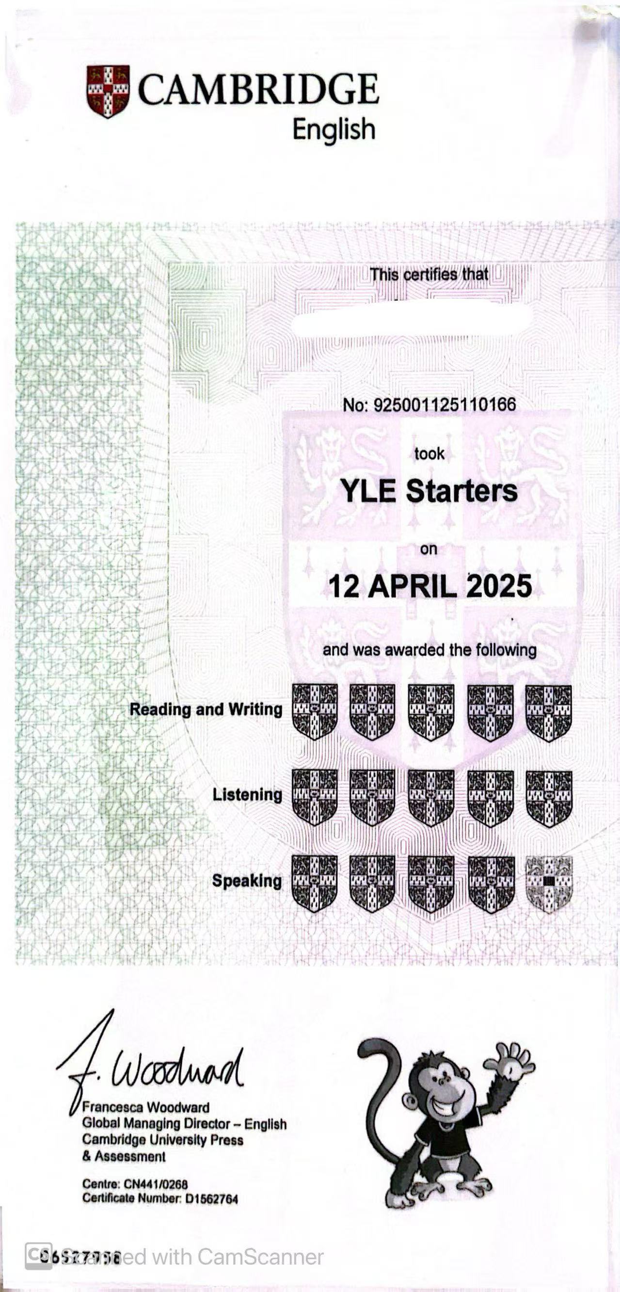 Cambridge Certificate