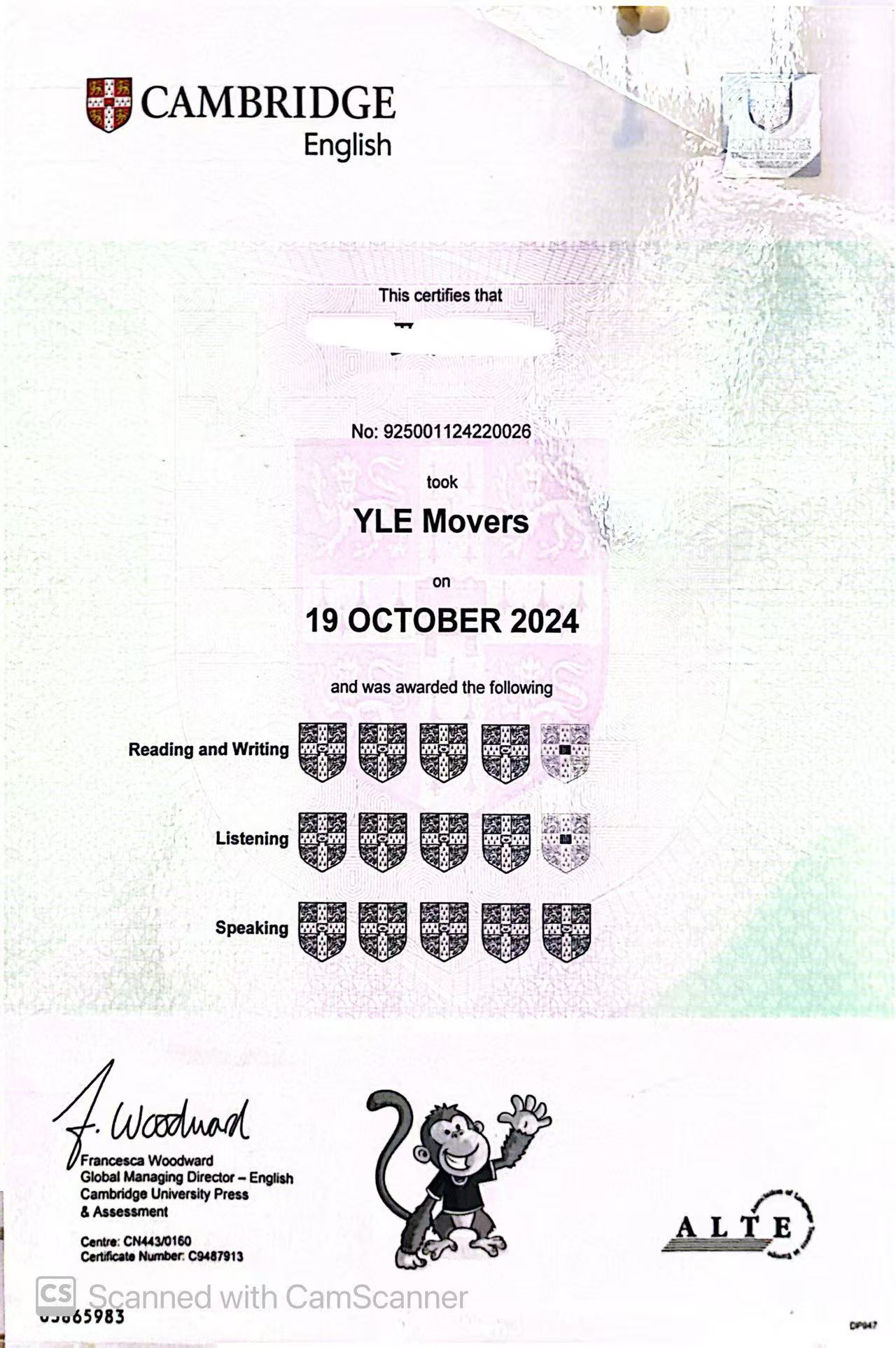 Cambridge Certificate