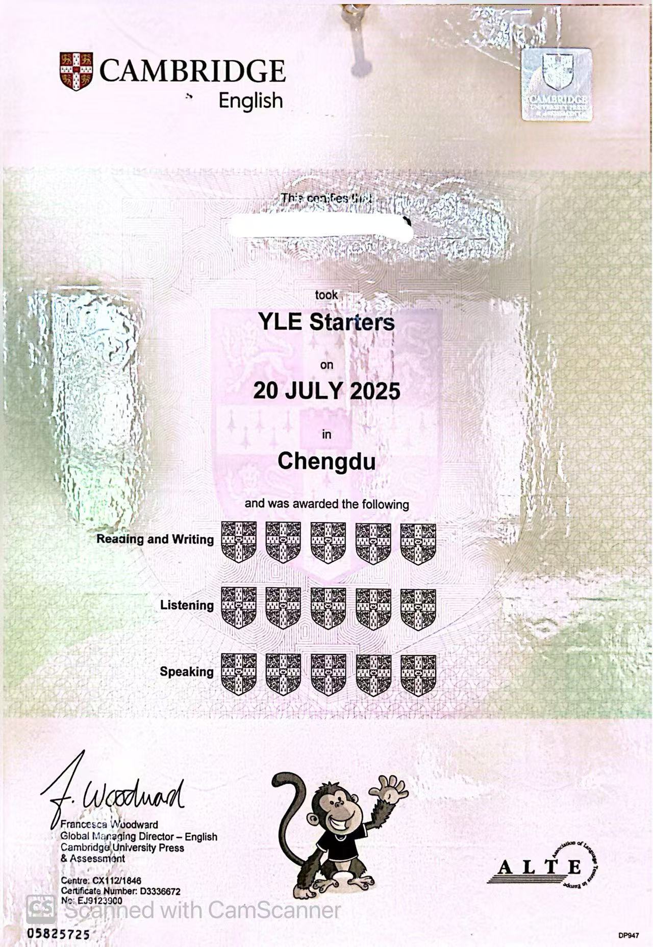 Cambridge Certificate