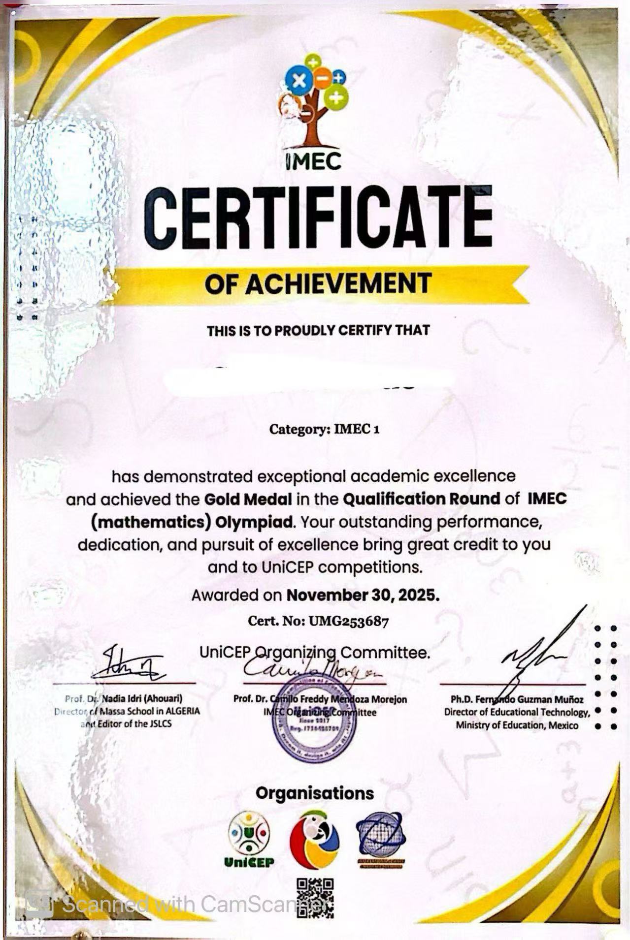 Cambridge Certificate