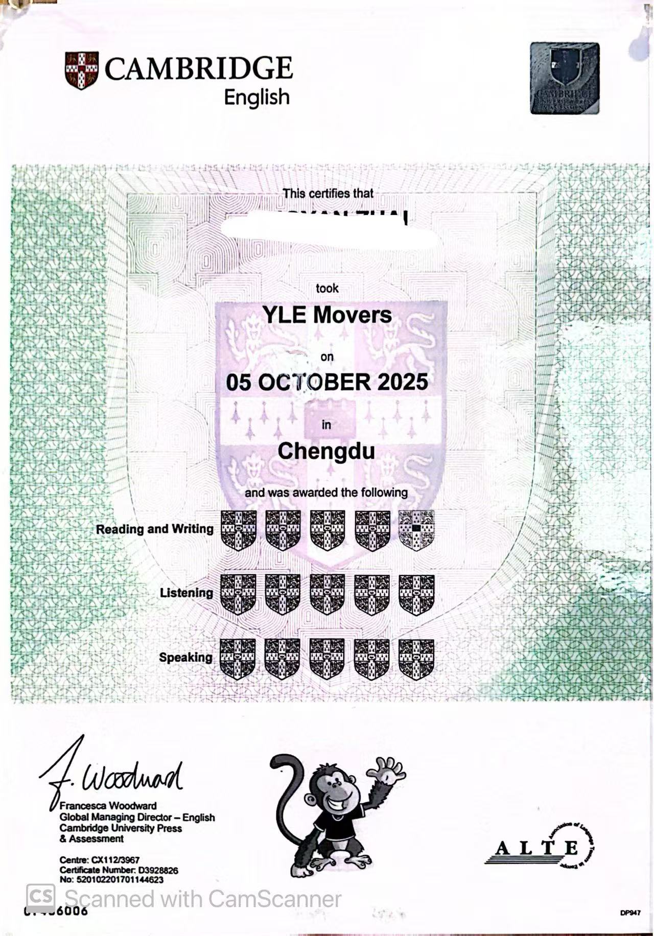 Cambridge Certificate